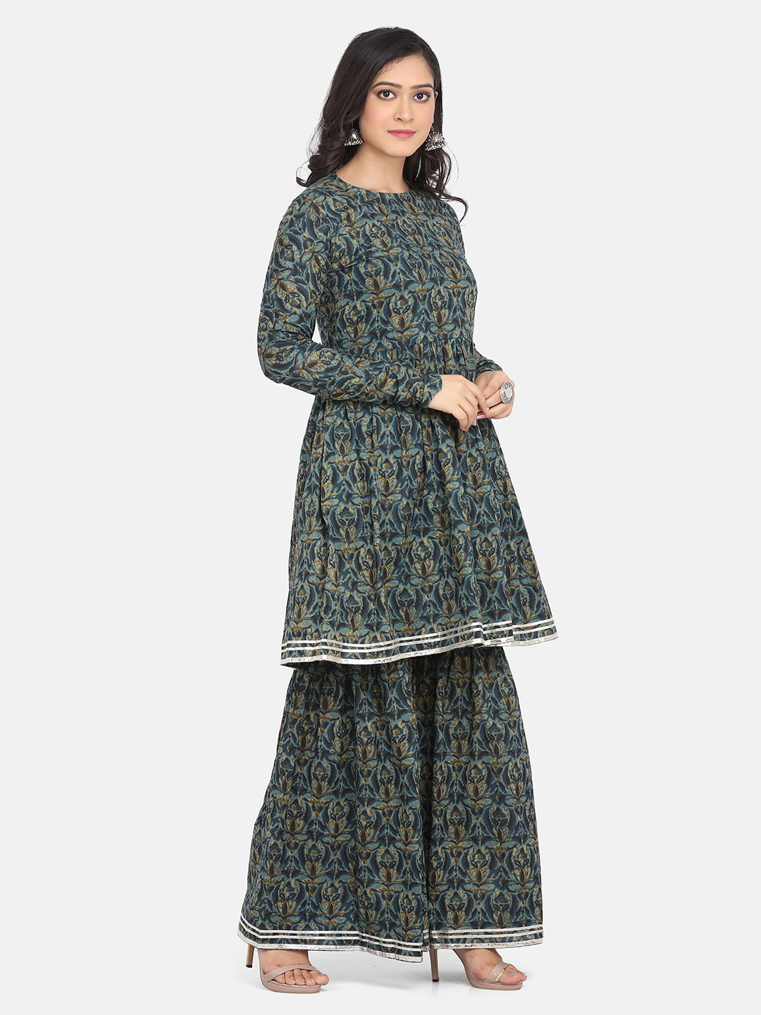 Shaily 8009 Party Wear Floral Printed Ethnic Wear Kurti With Sharara Latest Collection